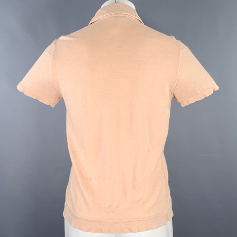 BOGLIOLI Size XS Pink Linen Half Placket Polo