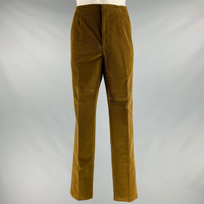 MAISON MARGIELA Size 38 Brown Corduroy Cotton Flat Front Casual Pants