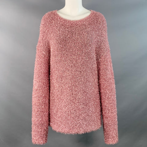 SIES MARJAN Size S Pink Polyamide Blend Metallic Crew Neck Pullover