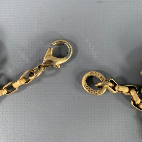 DKNY 1980s Gold Metal Bottle Caps Necklace