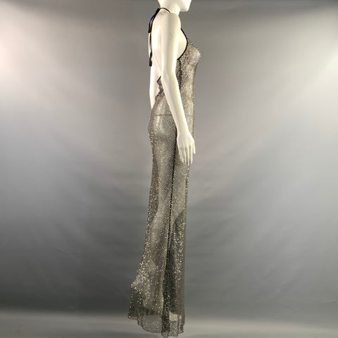 AMI by ALEXANDRE MATTIUSSI Size 38 Black Silver Polyester Blend Dress