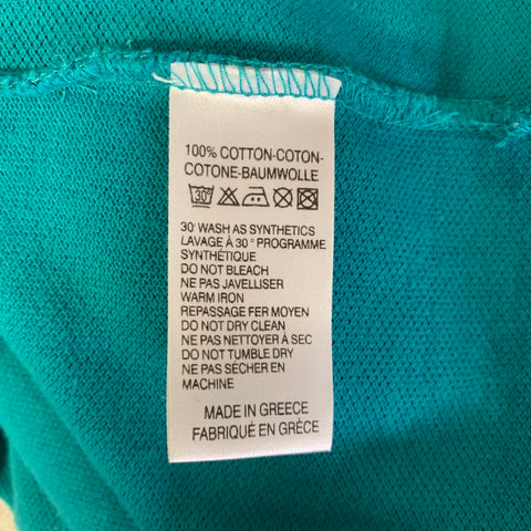 PS by PAUL SMITH Size M Turquoise Logo Cotton Polo