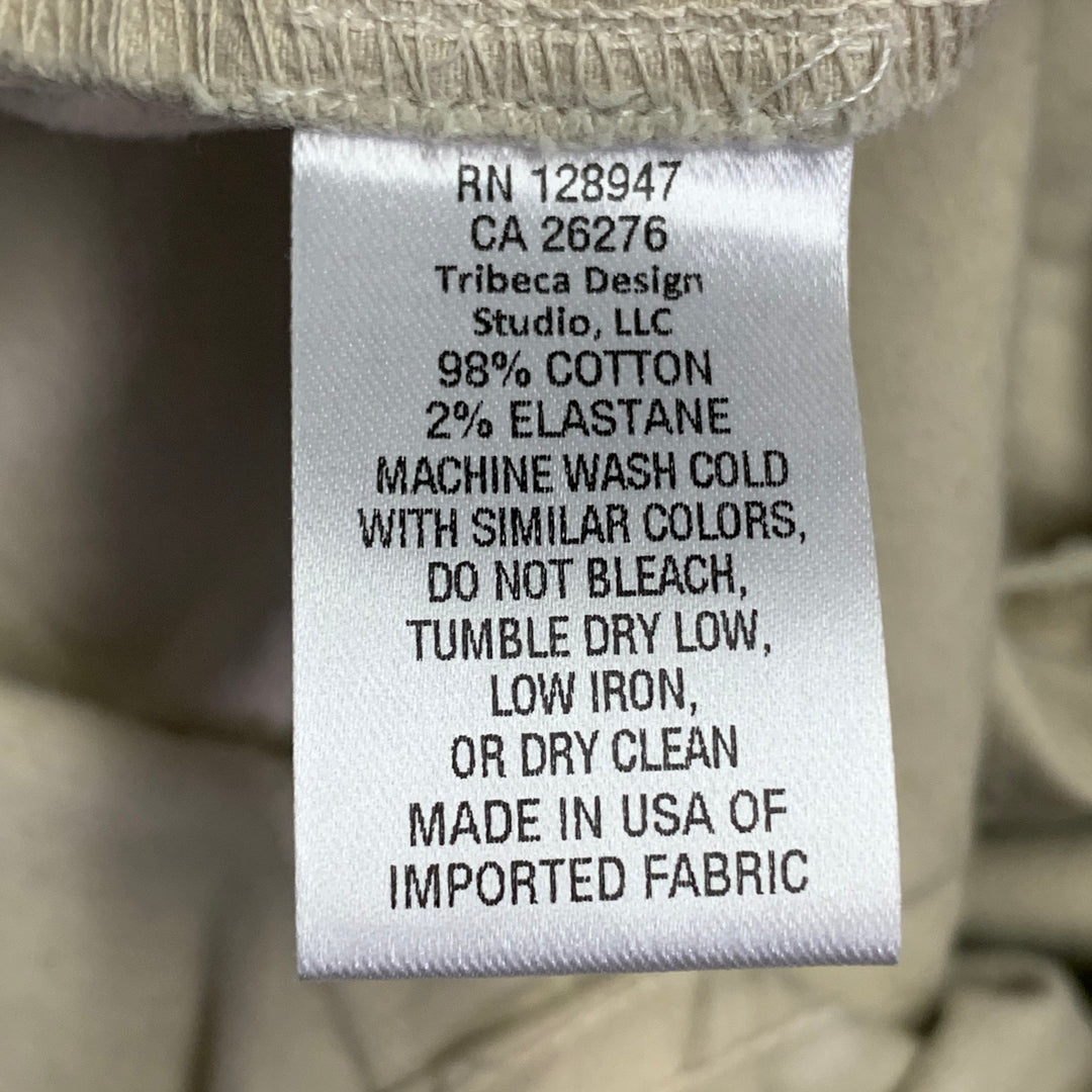 NILI LOTAN Size 2 Tan Cotton Blend Twill Barrel Casual Pants