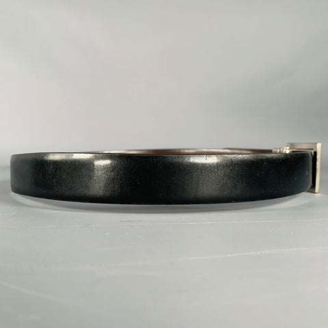 CALVIN KLEIN Size S Black Silver Leather Belt