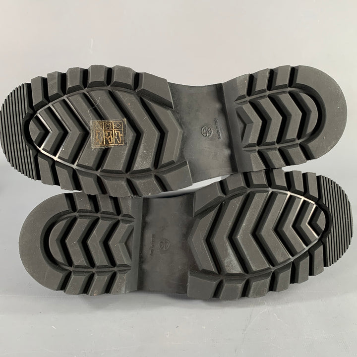 THE ROW Size 7.5 Black Leather Tread Sole Lace-Up Shoes