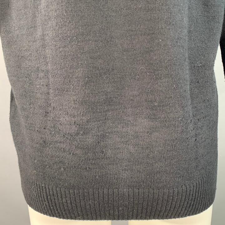 G-STAR Size M Black Cotton Wool Blend Knit Double Breasted Buttoned Cardigan