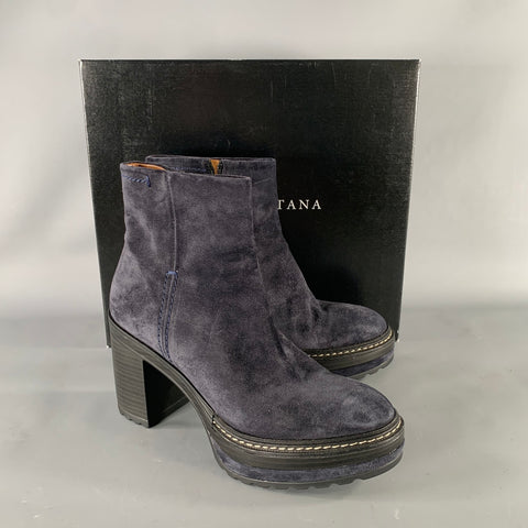 PONS QUINTANA Size 9 Navy Suede 10078 OLIV-B Boots