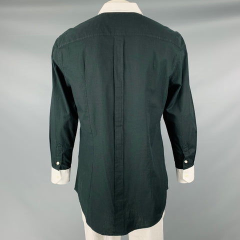 D&G by DOLCE & GABBANA Size XL Black White Two Toned Cotton Long Sleeve Shirt