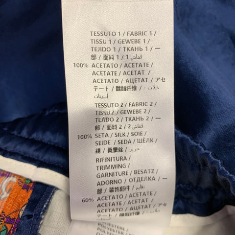 GUCCI Taille 28 Short de survêtement en acétate monogrammé bleu et orange