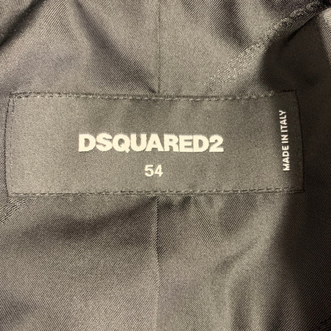 DSQUARED2 Size 44 Black Wool Blend Zip Up Sport Coat