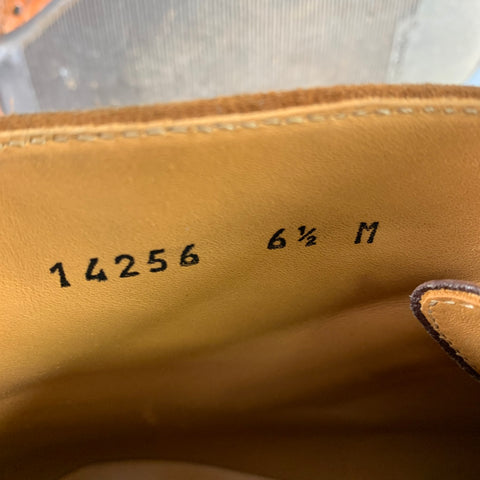 PHINEAS COLE Size 7.5 Tan Perforated Leather Wingtip Boots