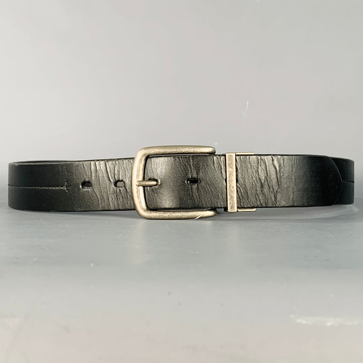 BILL ADLER DESIGN Size 34 Black Brown Silver Reversible Leather Belt