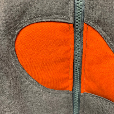 ALDENTE LISBOA Size XL Lava Heather Grey Orange Twill Blob Patches Jacket