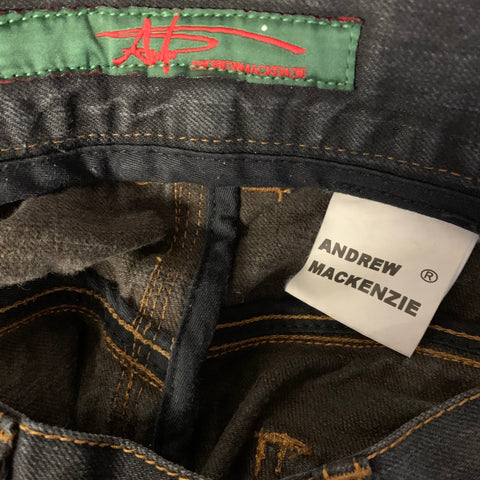ANDREW MACKENZIE Size 31 Dark Grey Contrast Stitch Cotton Barrel Jeans