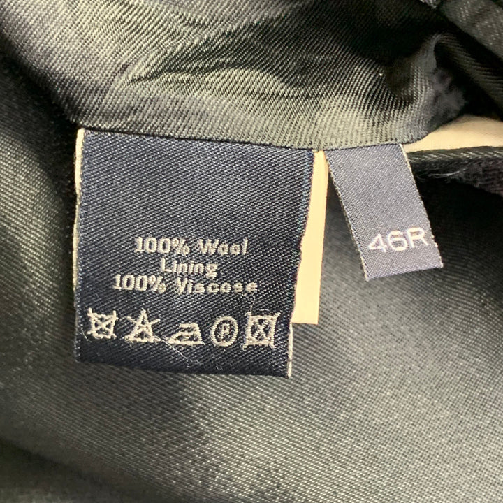 GIEVES & HAWKES Size 46 Regular Navy Twill Wool Double Breasted Sport Coat