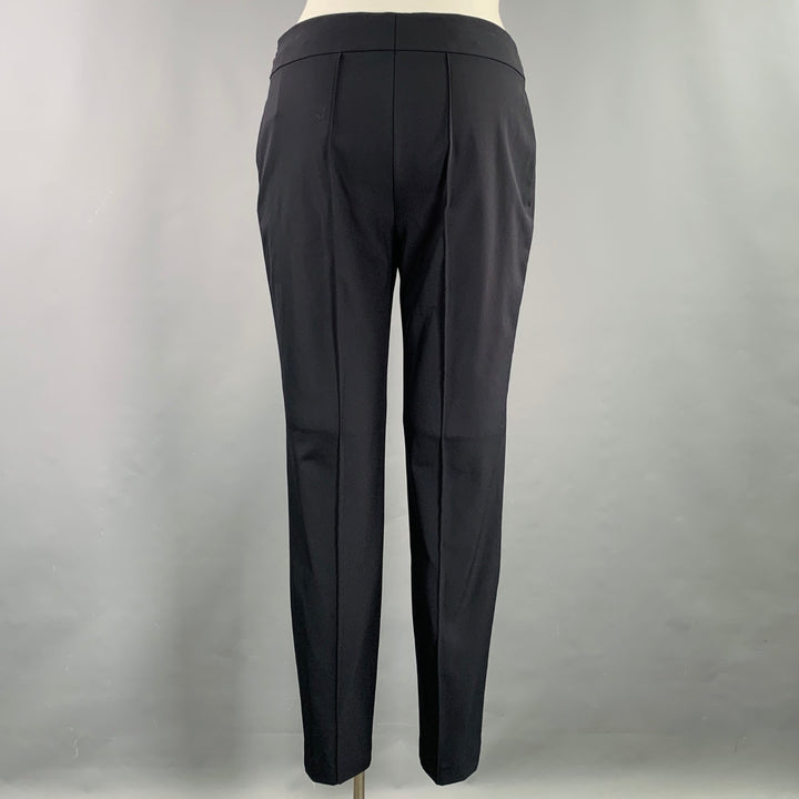 ESCADA Size 12 Navy Polyamide Blend Side Zipper Dress Pants