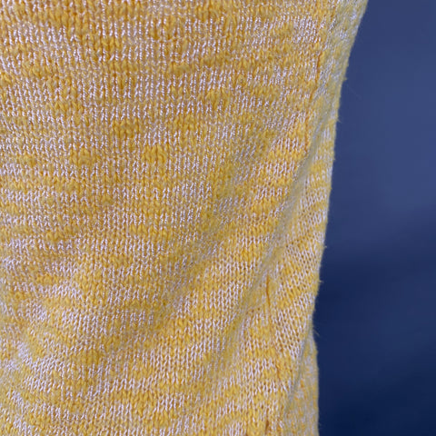 COURREGES Vintage Size S Yellow Cotton Blend Rib Knit Turtleneck Sleeveless Casual Top