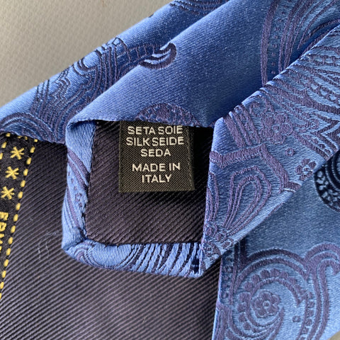 ERMENEGILDO ZEGNA Blue Paisley Silk Tie