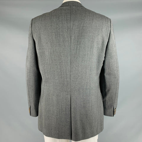 GUCCI Size 44 Black Grey Nailhead Wool Mohair Single Breasted Sport Coat