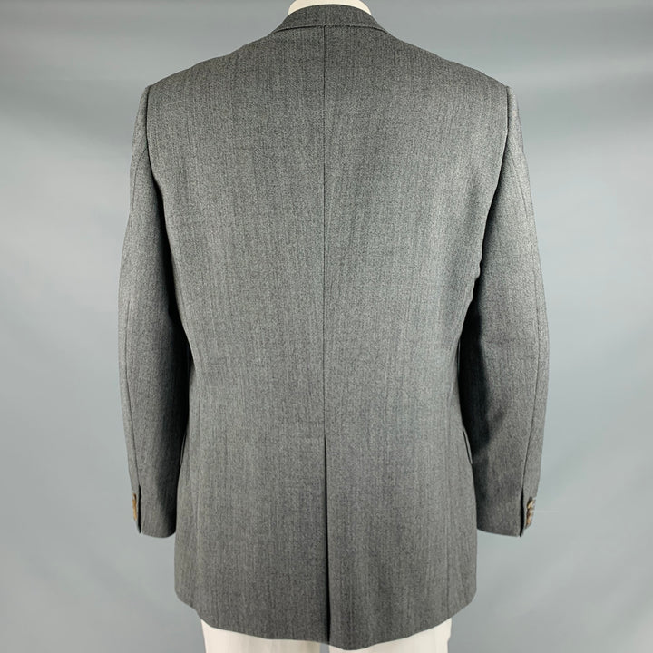 GUCCI Size 44 Black Grey Nailhead Wool Mohair Single Breasted Sport Coat