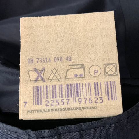 HUGO BOSS Size 38 Navy Pinstripe Wool Notch Lapel Suit