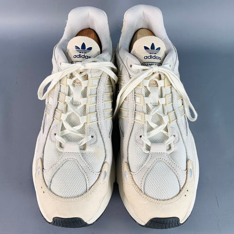 ADIDAS OZMILLEN Size 13 White Beige Mesh Chunky Sneakers
