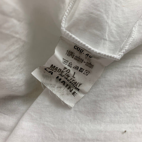 LA HAINE Camisa Manga Larga Cuello Nehru Algodón Blanco Talla L