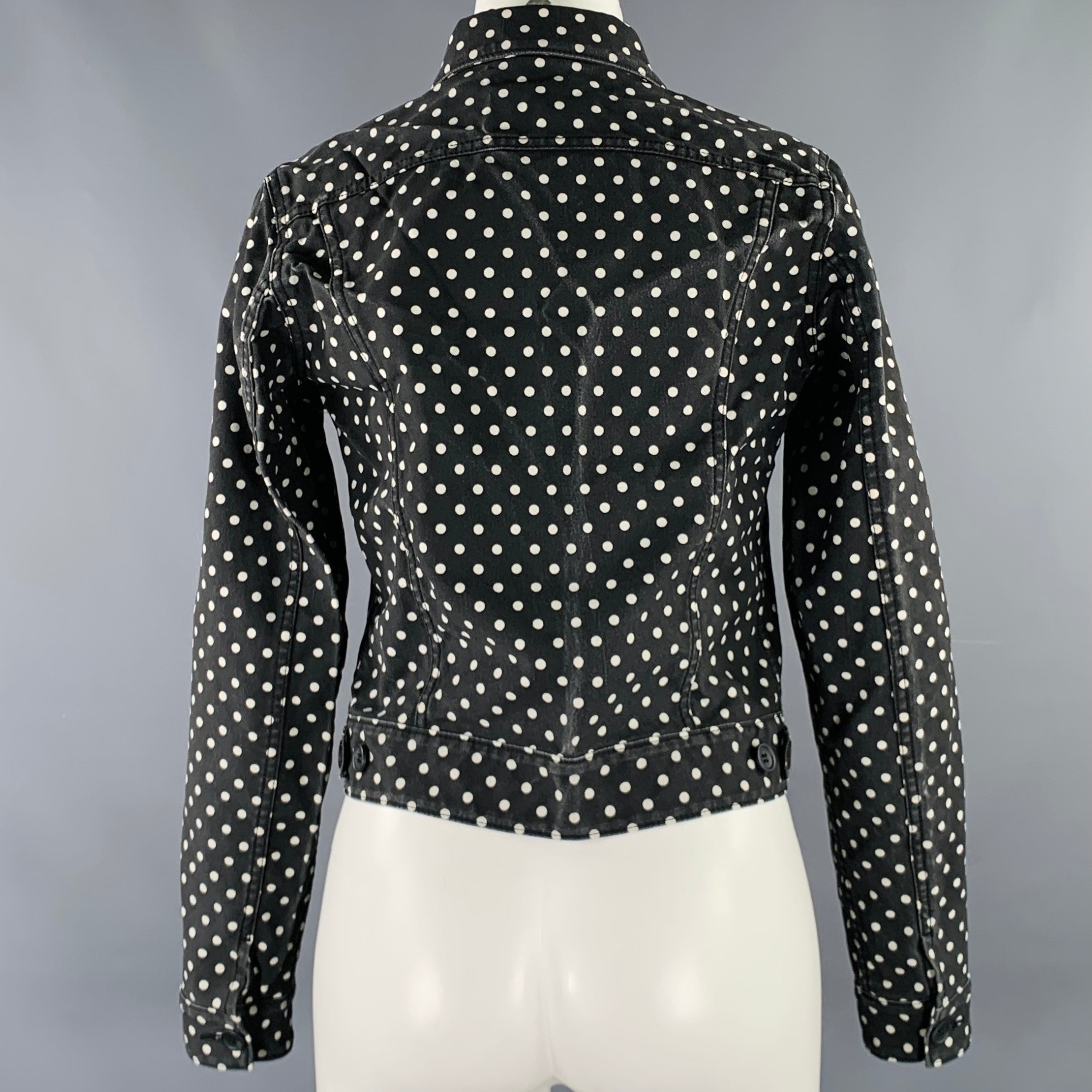 COMME des GARCONS Size M Black White Polyester Polka Dot Jacket