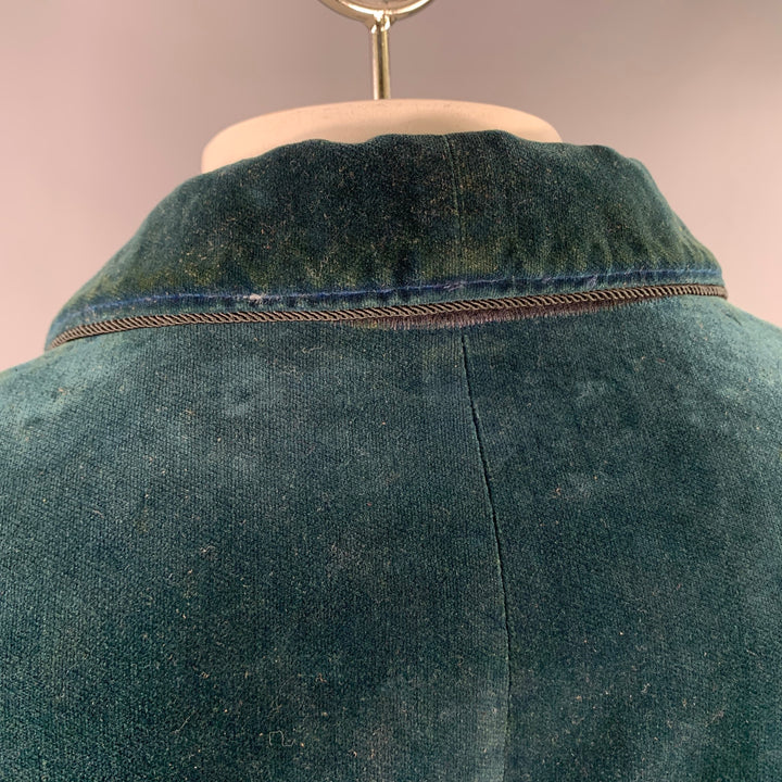 RRL by RALPH LAUREN Size XL Teal Black Velvet Cotton Dinner Jacket
