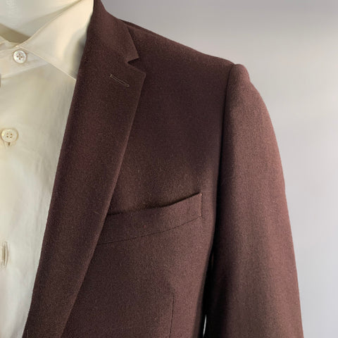 CALVIN KLEIN Chest Size 40 Brown Wool Blend Notch Lapel Sport Coat