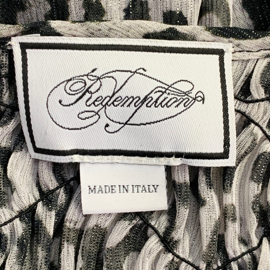 REDEMPTION Size 6 Black White Polyester Animal Print Bishop Sleeve Drop Waist Dress Sui Generis Designer Consignment REDEMPTION Size 6 Black White Polyester Animal Print Bishop Sleeve Drop Waist Dress Sui Generis Designer Consignment