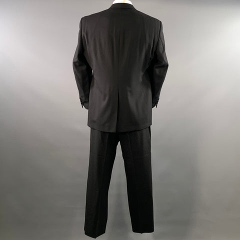 BURBERRYS Chest Size 41 Black Solid Wool 36 29 Suit