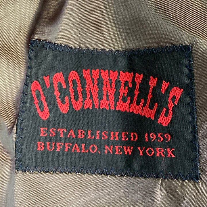 O'CONNELL'S Size 42 Long Brown Herringbone Wool Sport Coat