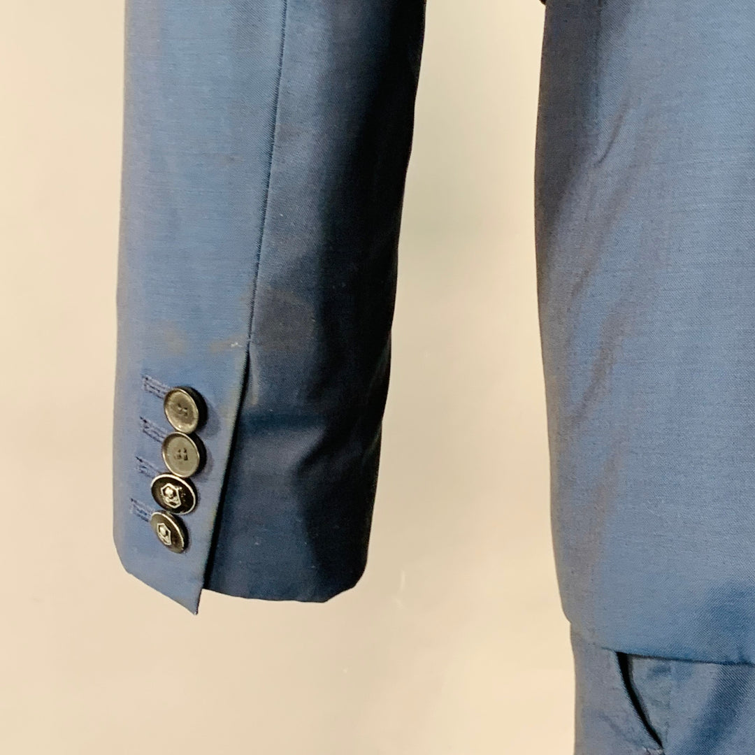 THE KOOPLES Size S Navy Wool Fitted Single Breasted Peak Lapel Suit