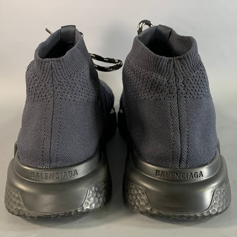 BALENCIAGA Size 12 Navy Black Mesh Runner Sneakers