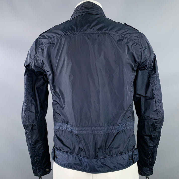 MONCLER Size S Navy Polyamide Blend Zip Up Jacket