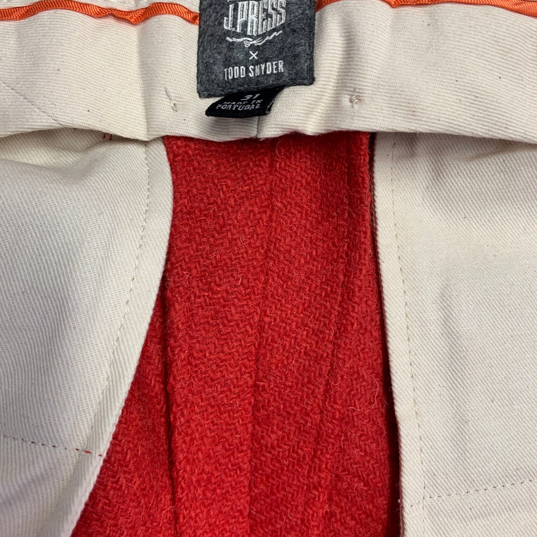 TODD SNYDER Size 40 Regular Orange Wool Tweed Single Breasted Notch Lapel Suit