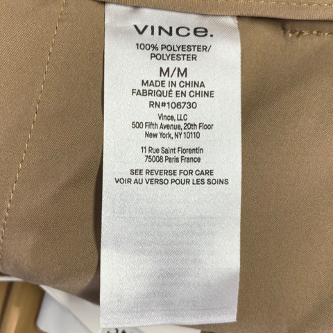 VINCE Size M Tan Polyester Pleated Casual Pants