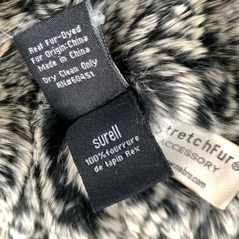 SURELL Black Light Grey Knit Rabbit Shawls