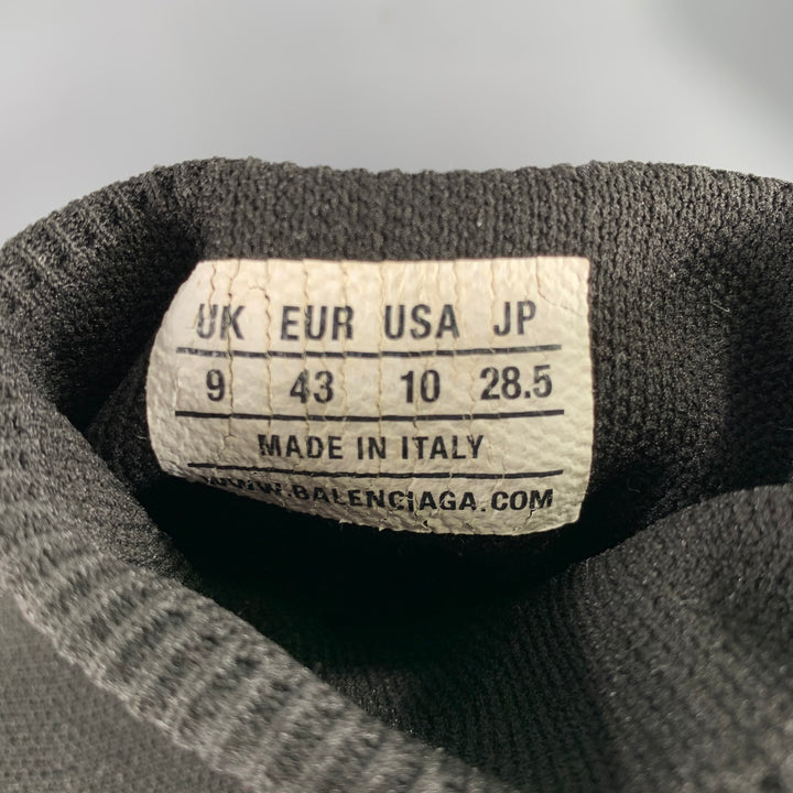 BALENCIAGA Size 10 Speed Stretch Knit Black White Logo Nylon Sock Boots