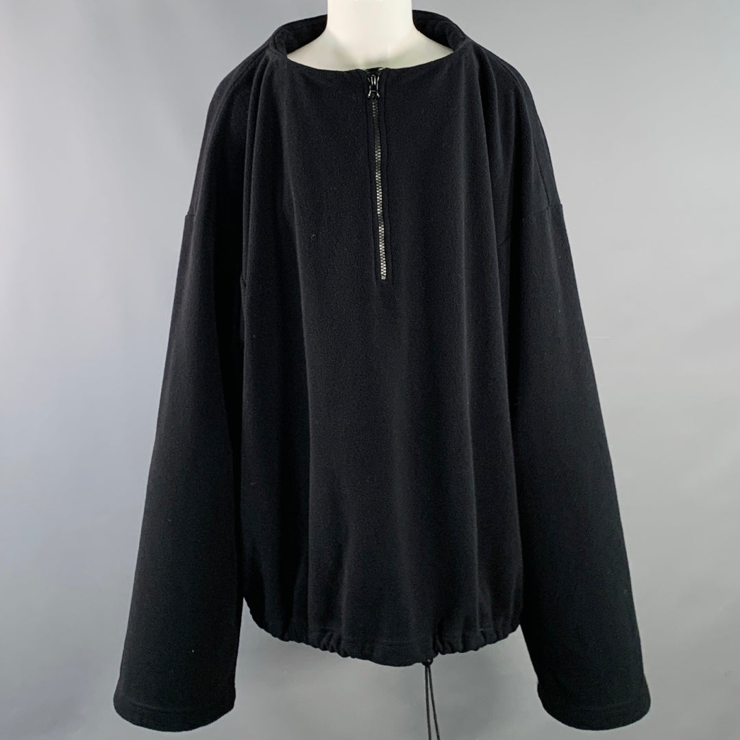 MARIE ADAM-LEENAERDT Size S Black Fleece 1/4 Zip Jacket