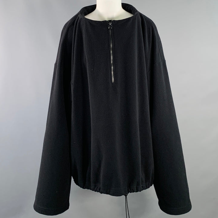 MARIE ADAM-LEENAERDT Size S Black Fleece 1/4 Zip Jacket