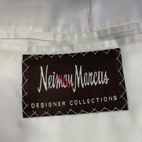 NEIMAN MARCUS Size 40 Blue White Stripe Seersucker Notch Lapel Suit