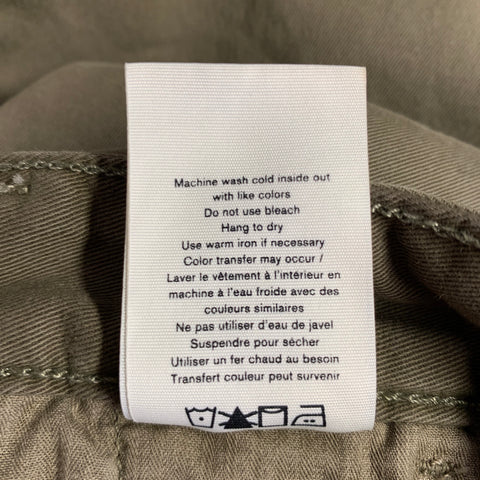 RAG & BONE Size 30 Green Olive Twill Cotton Polyurethane Zip Fly Casual Pants