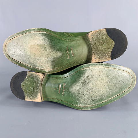Chaussures richelieu à lacets PAUL SMITH en cuir perforé vert taille 42