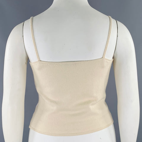FRETTE Size L Cream Silk Cashmere Tank Casual Top