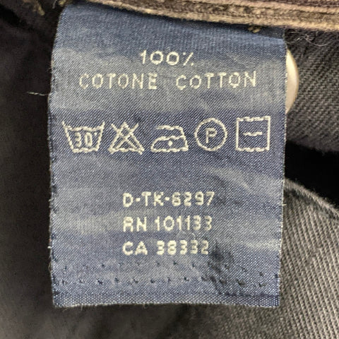 ZEGNA SPORT Pantalon habillé en velours côtelé marron, taille 31, braguette zippée, coton