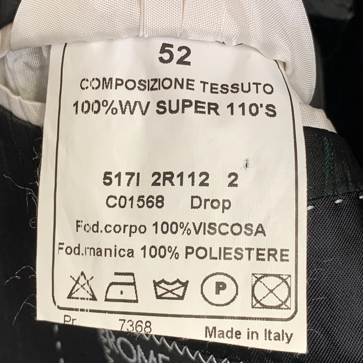 ROMEO GIGLI Size 42 Black Green Contrast Trim Virgin Wool Sport Coat