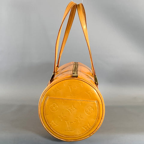 LOUIS VUITTON Yellow Tan TH1928 Monogram Patent Leather Handbag