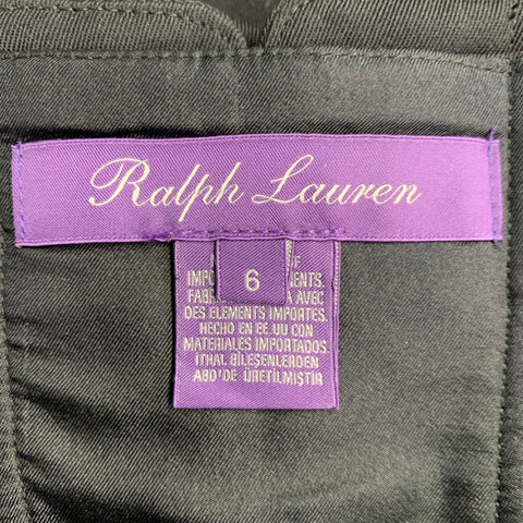 RALPH LAUREN COLLECTION Size 6 Black Wool Twill Bib Dress Pants